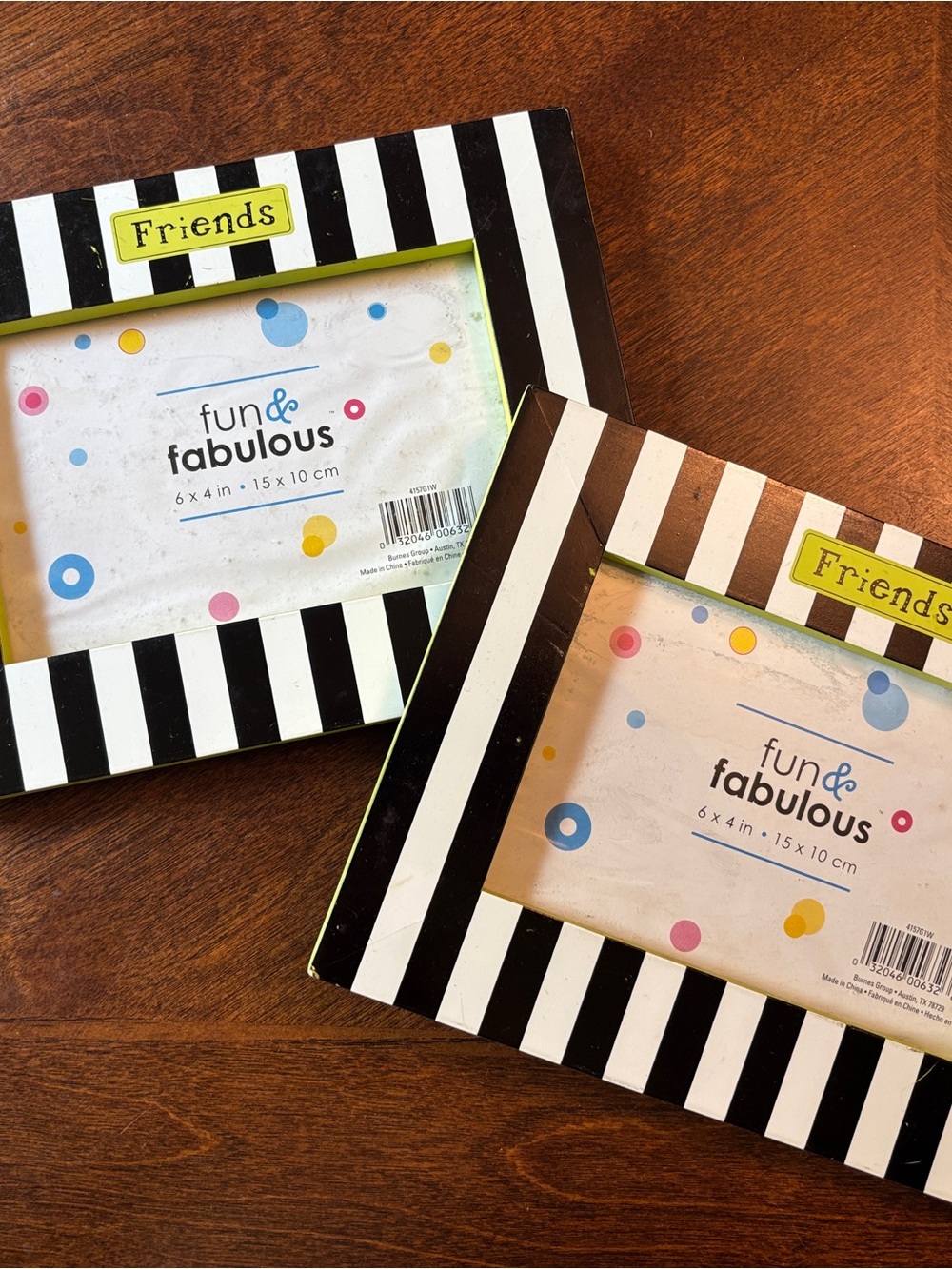 Black & White Striped "Friends" Picture Frames - Set of 2